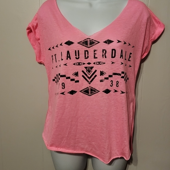 Ft Lauderdale Florida Shirt - Miami Style Pink Black Small - Picture 1 of 3